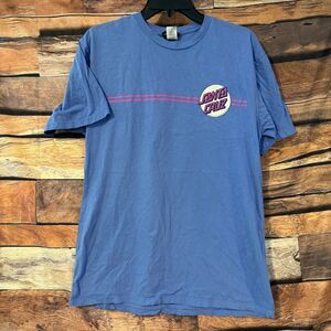 Santa Cruz T-Shirt Men's Blue Large Skateboards Graphic Cotton Tee